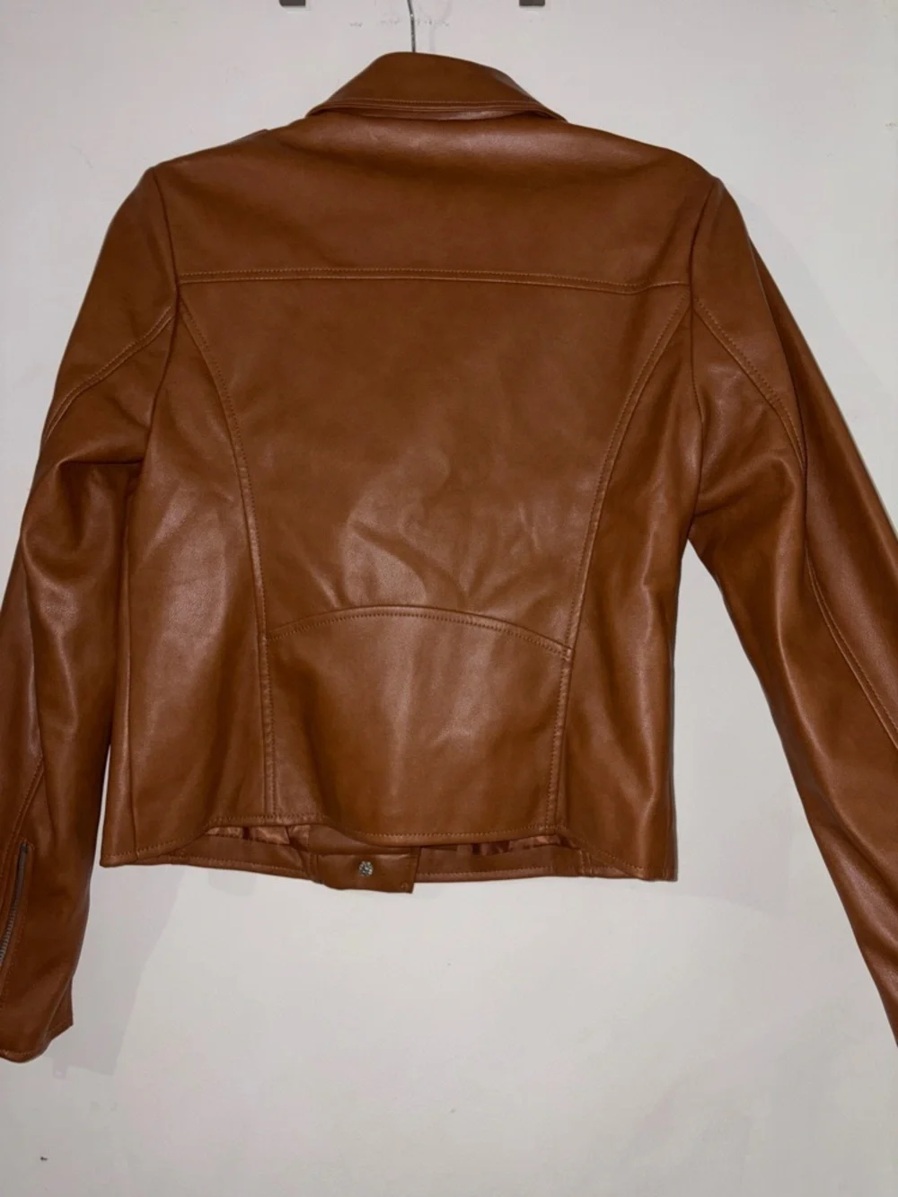 Bagatelle Faux Leather Zip Jacket - Brown - Picture 8 of 9